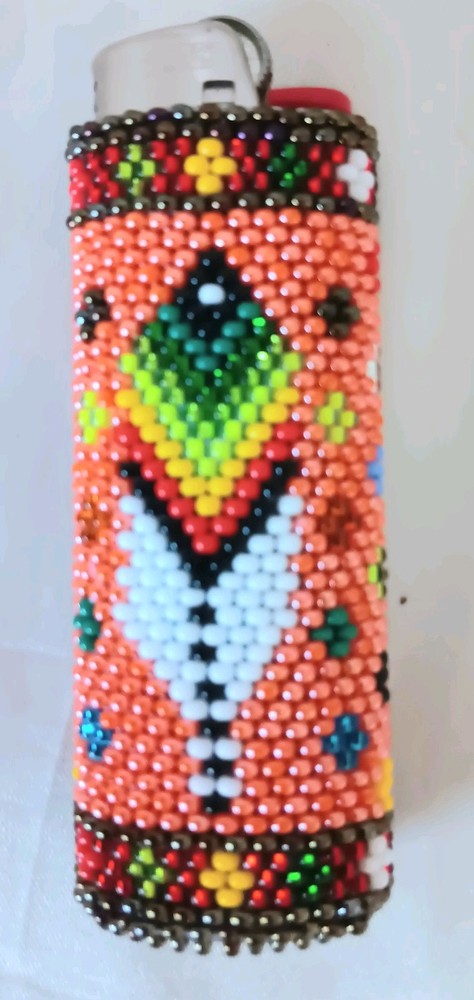 Bic Lighter Sleeve Beaded Native American Style Lighter Case, Guatemala Beadwork