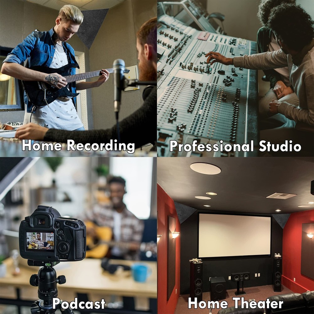 Foroomaco 4 Pack Bass Traps for Ceiling Corner Triangular Pyramid