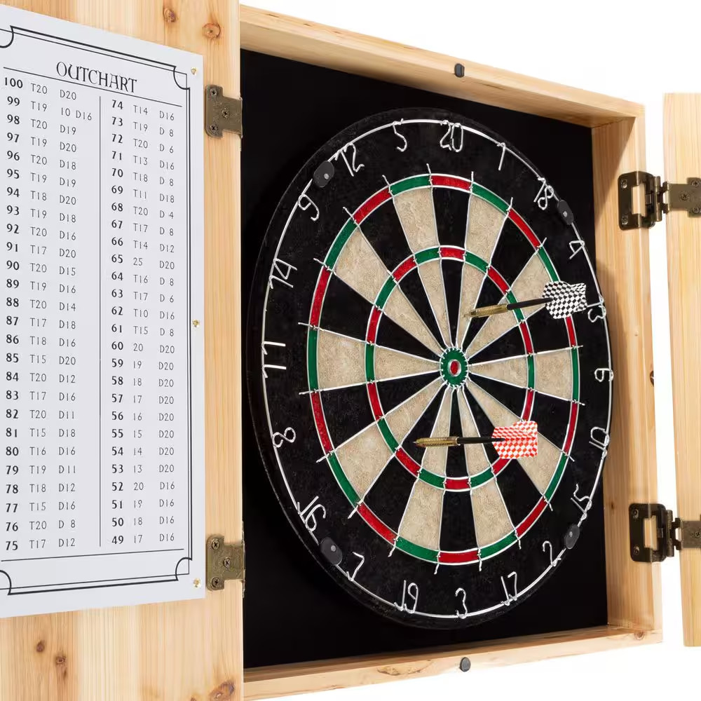 Dart Board Cabinet Set, Pine