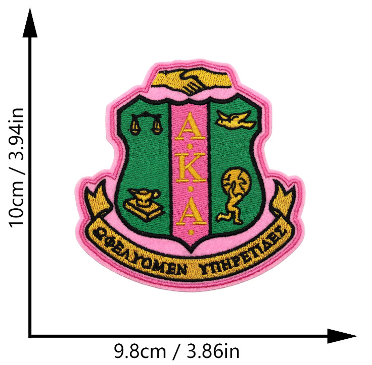 Alpha Kappa Alpha AKA Sorority - SHIELD - Embroidered Iron-On Patch