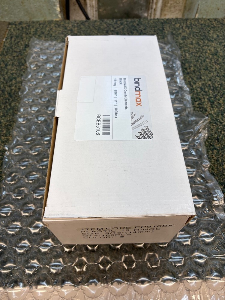 100 Pack 9/16" Plastic Binding Comb 19 Ring EP916BK BCEB5106 BindMax (10 avail)