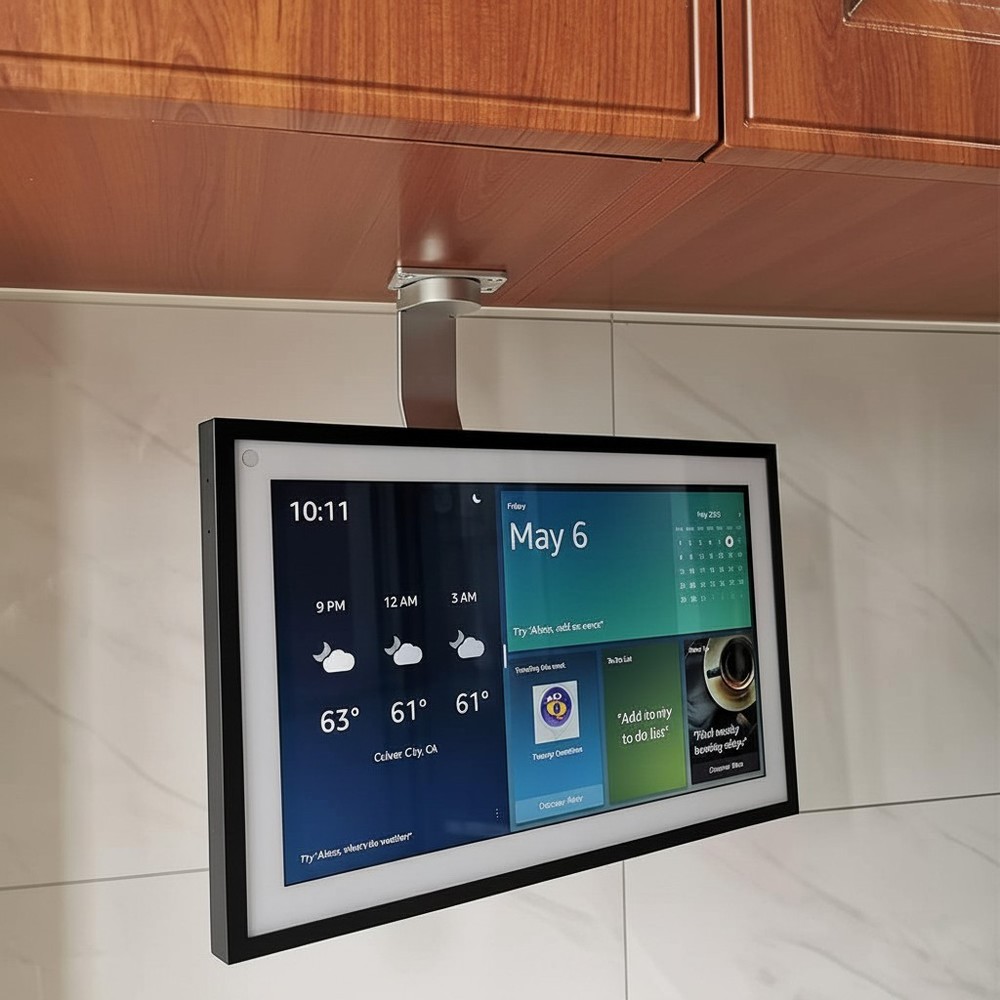 Compact 360-Degree Under-Cabinet Mount for Echo Show 15 - Space-Saving Design