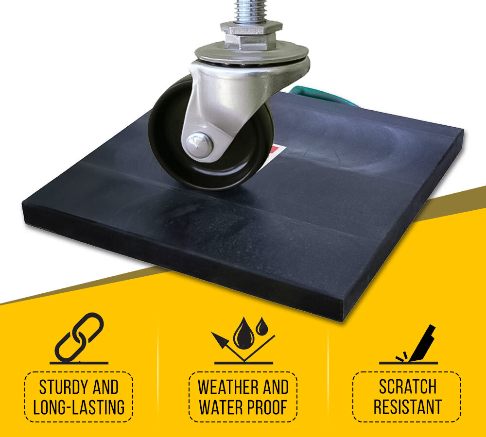 4 Pk Medium Outrigger Pad 18"x18"x1.5" for Crane, Wrecker, Tow Truck, - Black