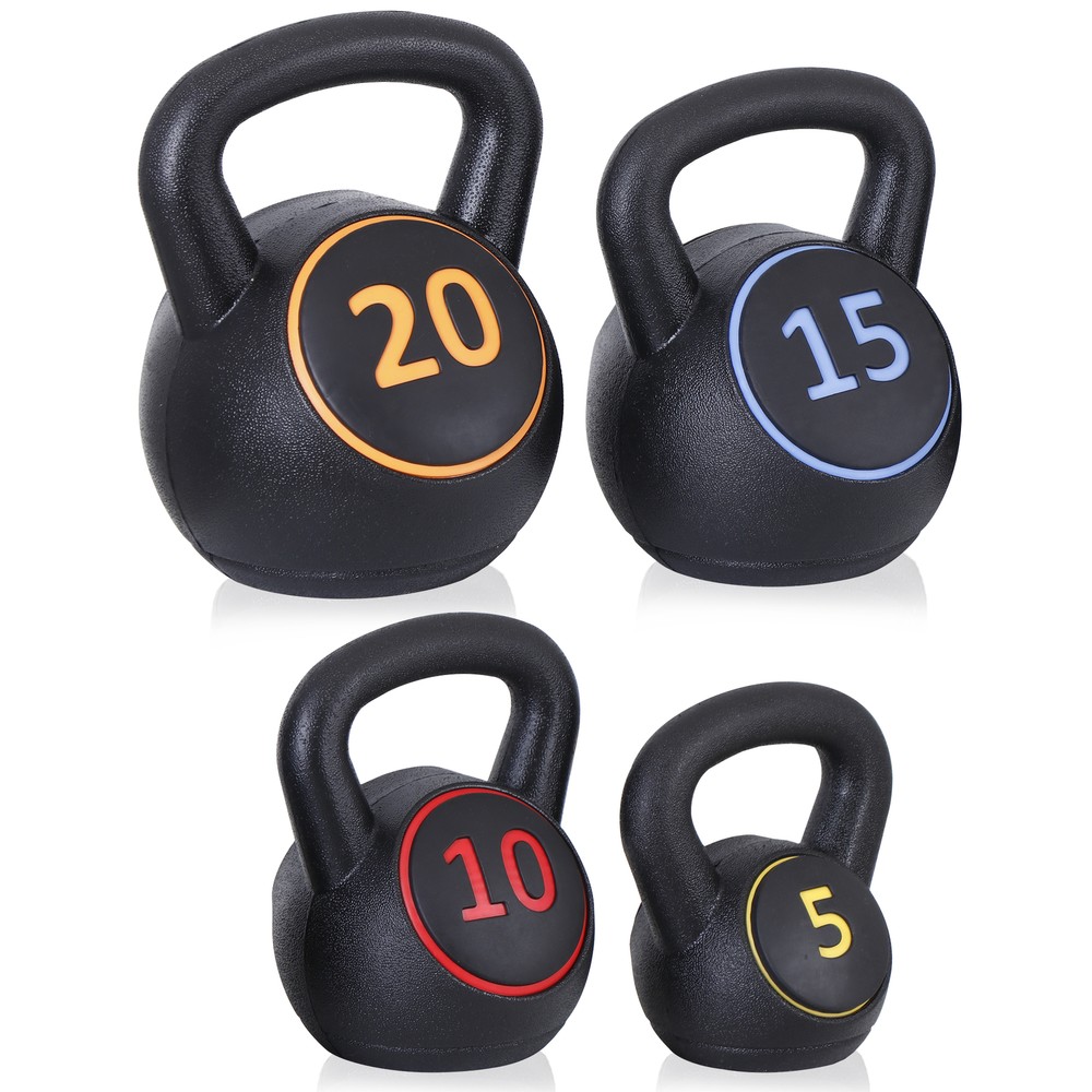 4 Piece Kettlebell Sets Strength Training Kettlebell Wide-Grip Weight Set