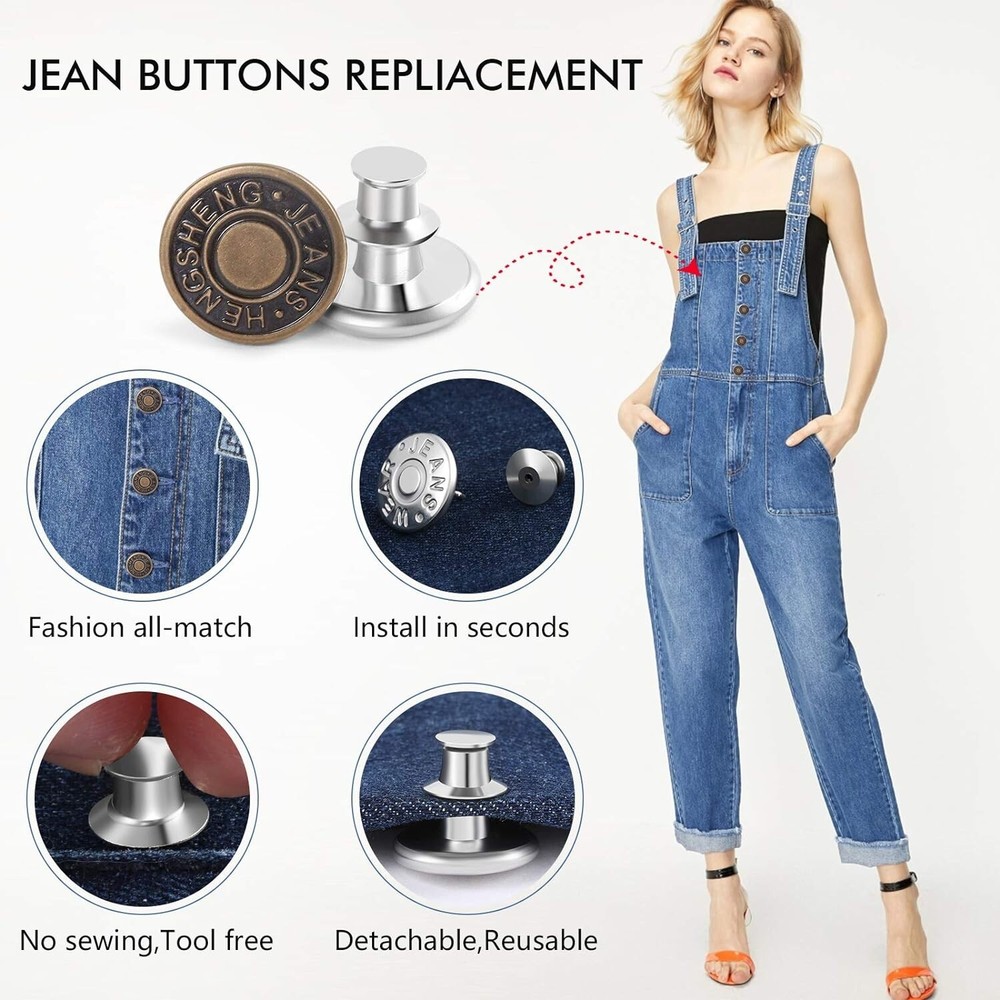 8 Sets Premium Instant Replacement Button Pins - Adjustable - Wide Applications