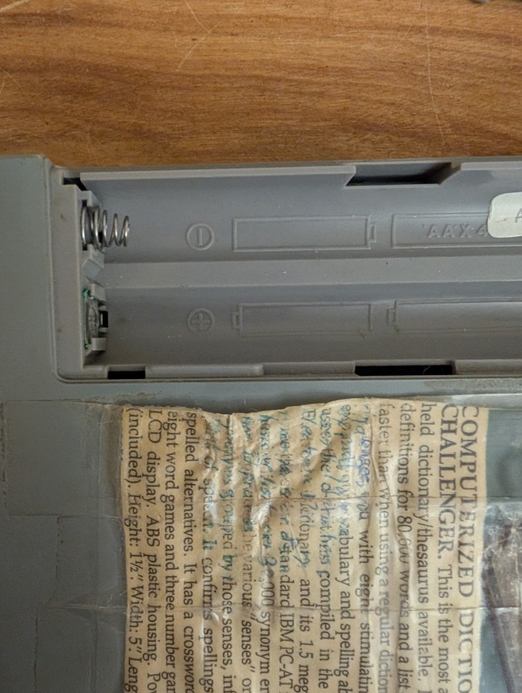 1987 Franklin Computer Dictionary Thesaurus LM-2000 Language Master Works