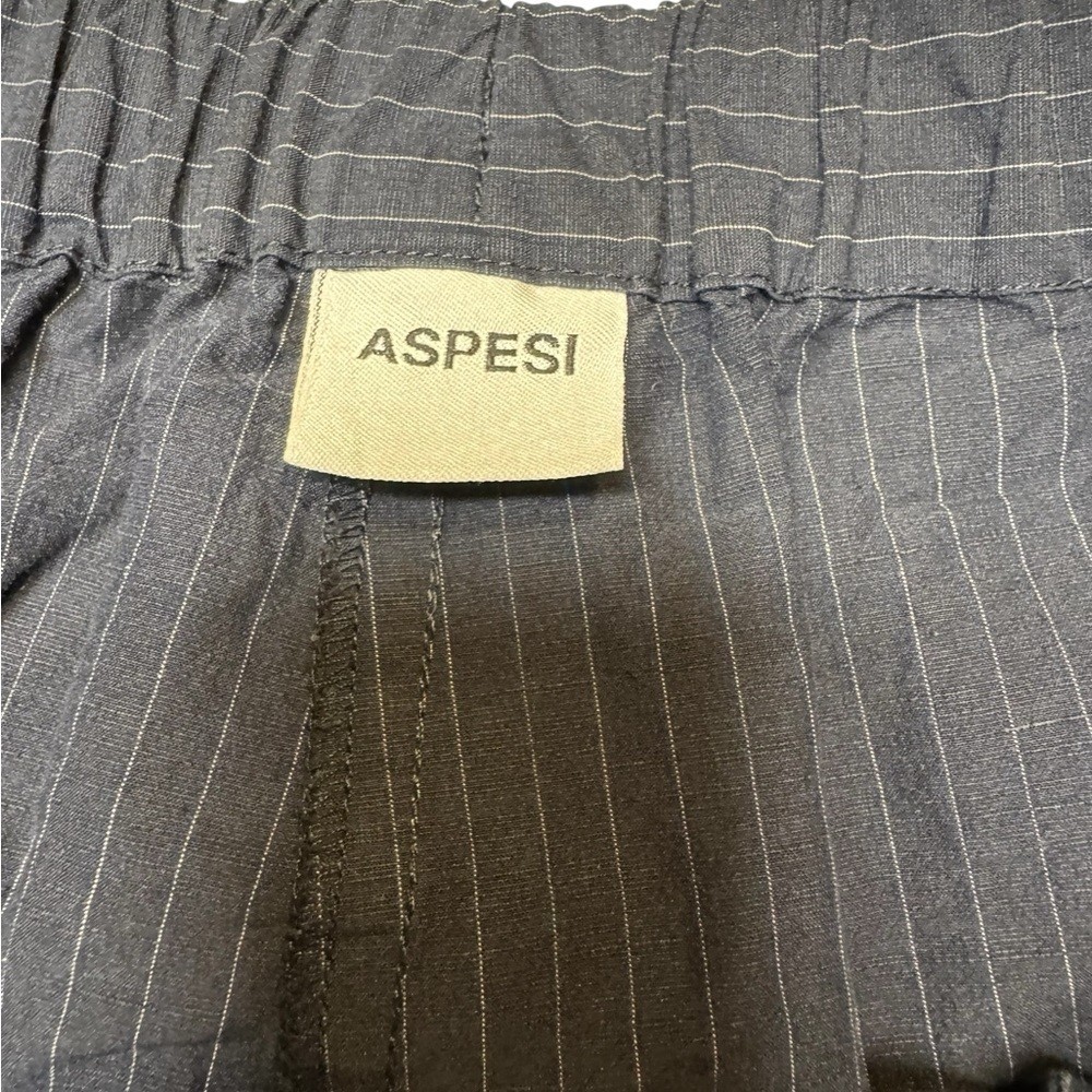 Aspesi Pinstripe Trousers Size 40 (US 4) Cotton/Linen Blend