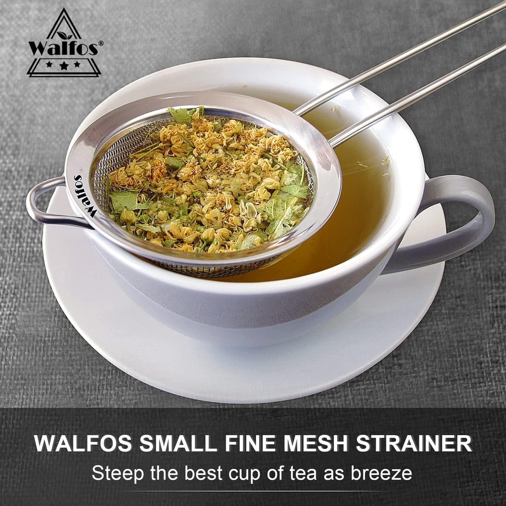 Fine Mesh Strainer 4PCS,Versatile Kitchen Strainer w/ Handle- 7", 5", 3.3", 2.8"