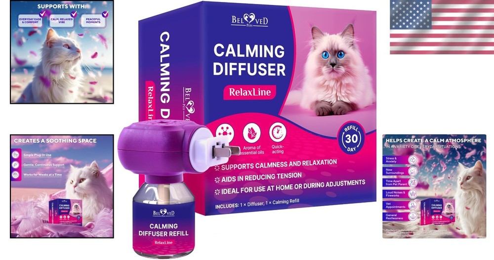 Advanced Pet Calming Diffuser – Safe Pheromone Solution for Multiple Cats