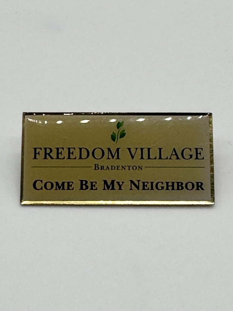 Bradenton Freedom Village Rectangular Lapel Pin Brooch