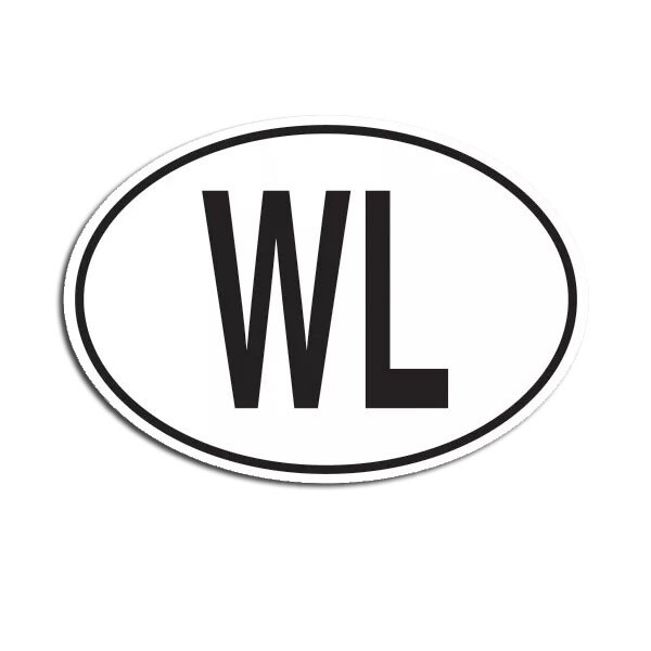 WL Saint Lucia Country Code Oval Sticker