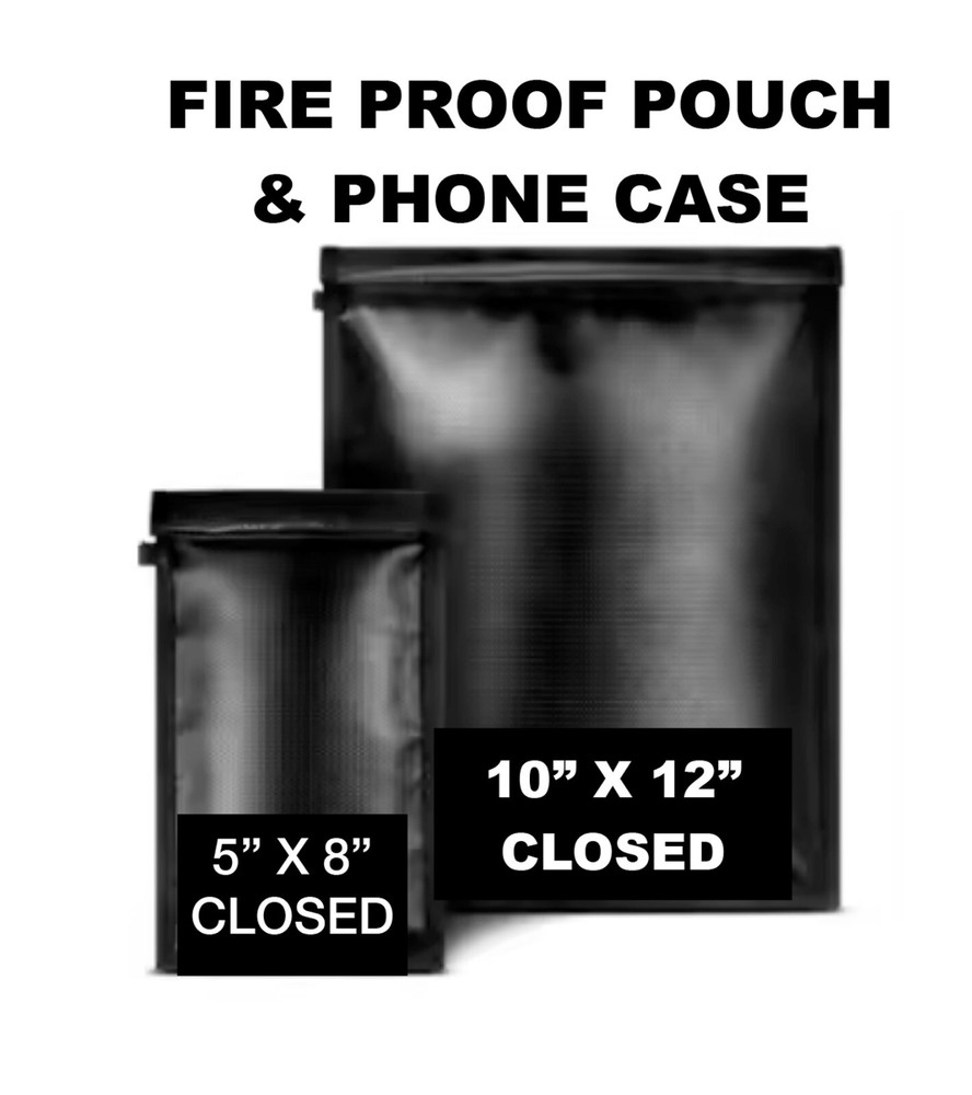 2000℉ Fire Proof Money Bag Fireproof Document Pouch Waterproof Safe  Large