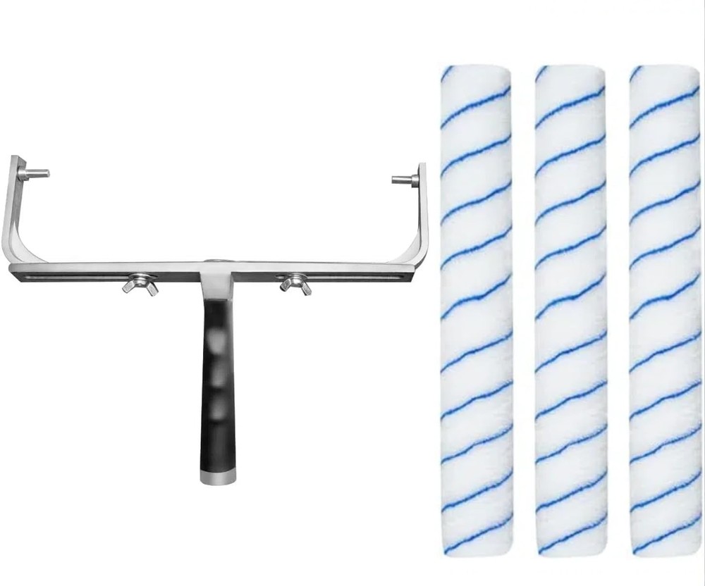 Easy Paint Roller System with 12-20 Inch Adjustable Frame and Microfiber Sleeves
