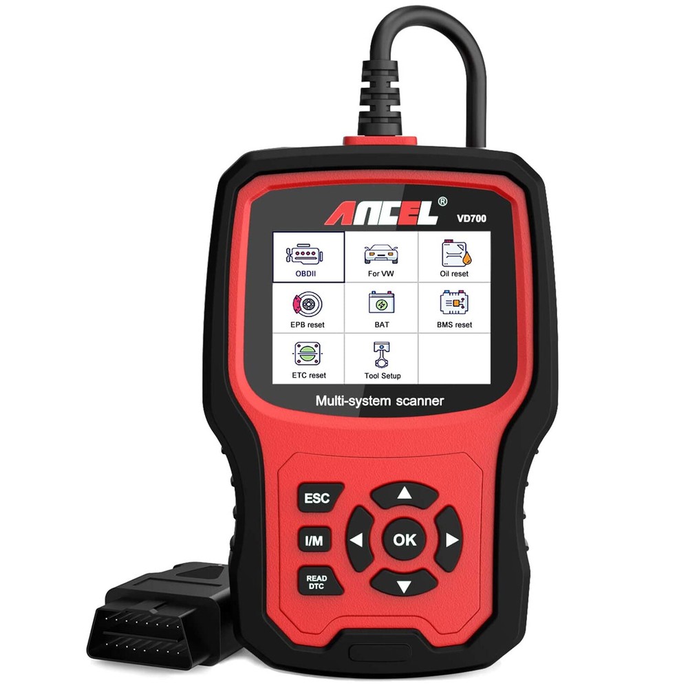 Ancel VD700 All System Diagnostic ABS SRS DPF Oil Car OBD2 Scanner Code Reader