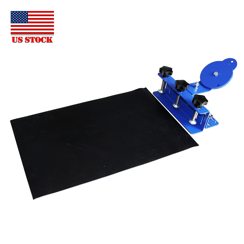 Table Fixed Screen Printing Lever Clamp w/ Plane Rubber Substrate Pad 9.8"x2.4"