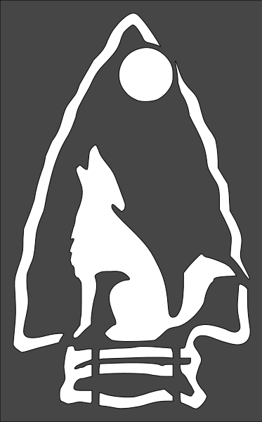 6.5"x10" Clear Plastic Stencil - Arrowhead Wolf (RE59)