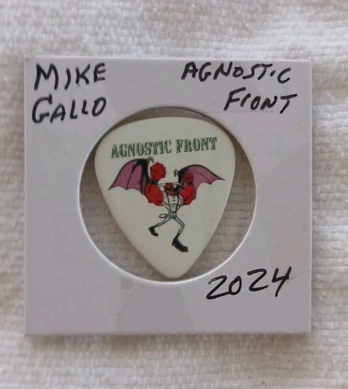 Agnostic Front Tour Issued Guitar Pick Mike Gallo Punk Rock