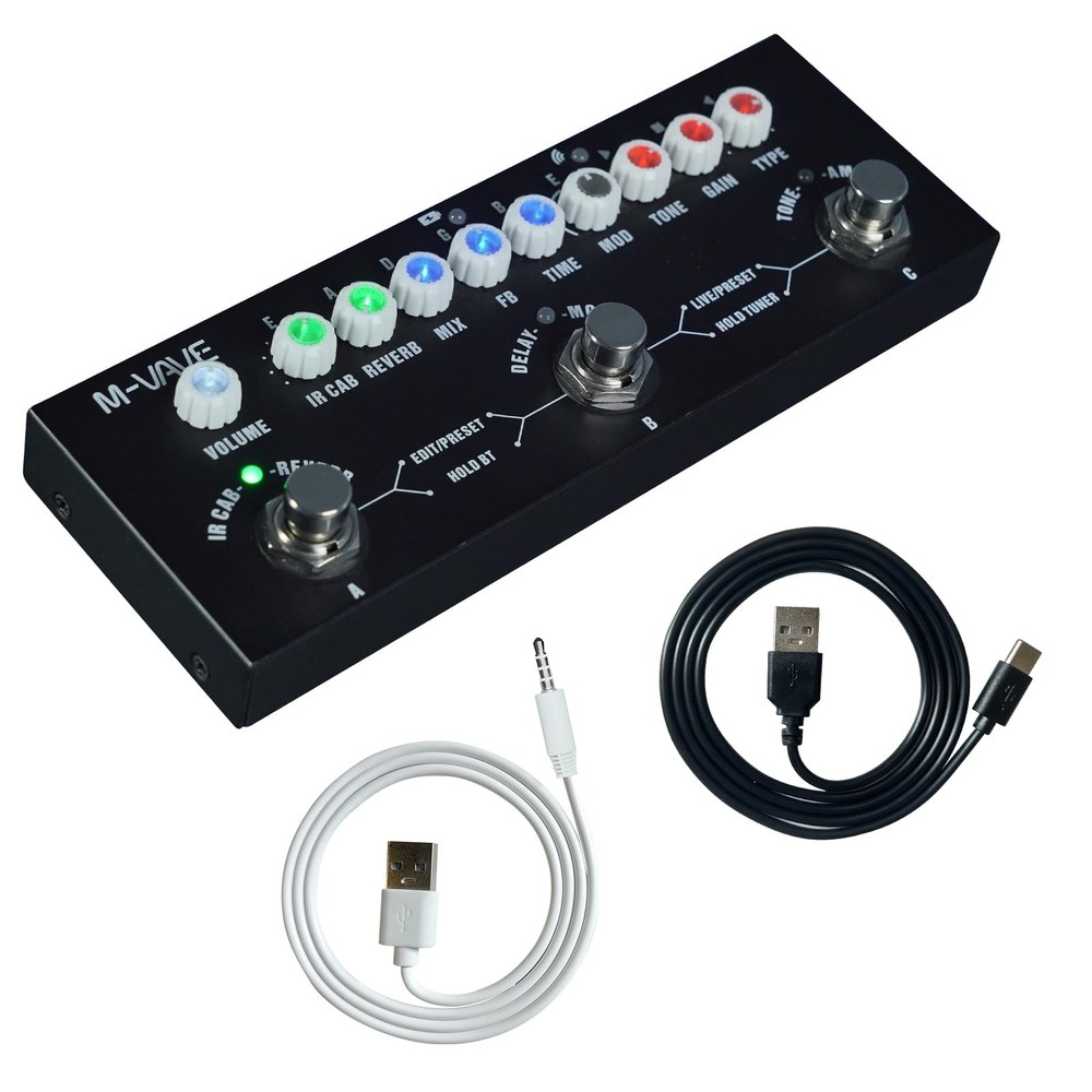 Multi Effects Guitar Pedal, Reverb Delay, Chorus, Phaser, Black