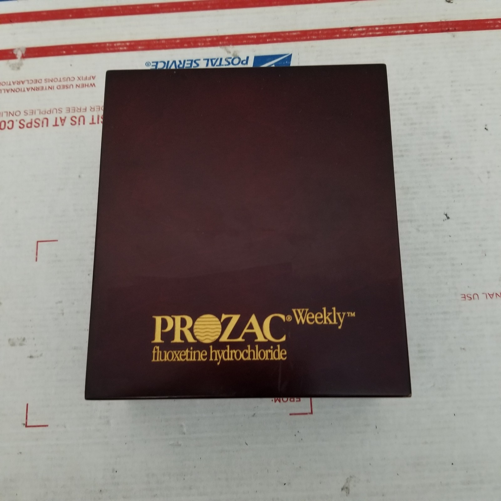 Prozac Pharmaceutical Advertising Box CD Case Box Wood Drug Rep Promo Vintage