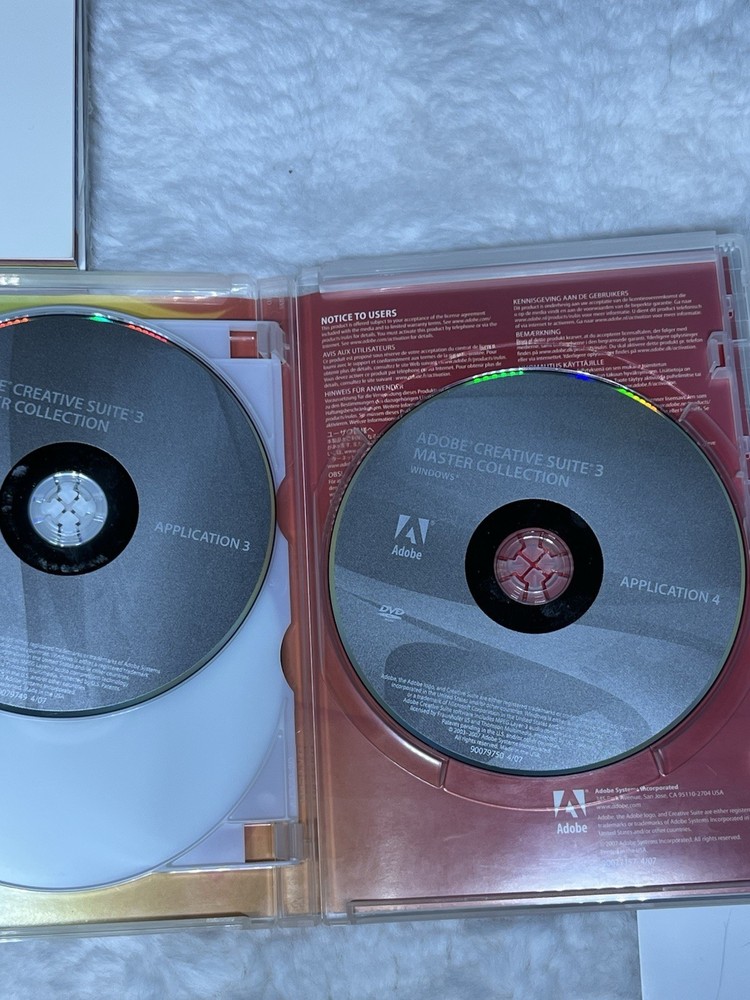 Adobe Creative Suite 3 Master Collection UPGRADE Complete 8 Discs & Serial #s