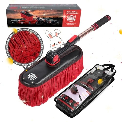 Car Duster Exterior Scratch Free with Extendable Handle,Wax Cuttingredduster2
