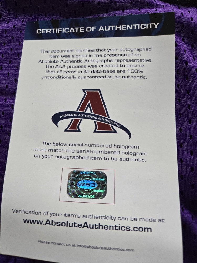 Todd Heap Autograph Custom Jersey Aaa Certificate