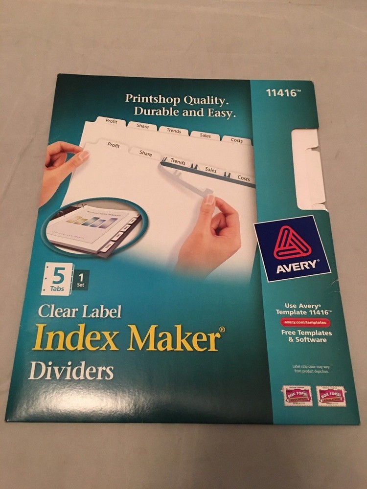 Avery Dennison AVE11416 Divider clear label