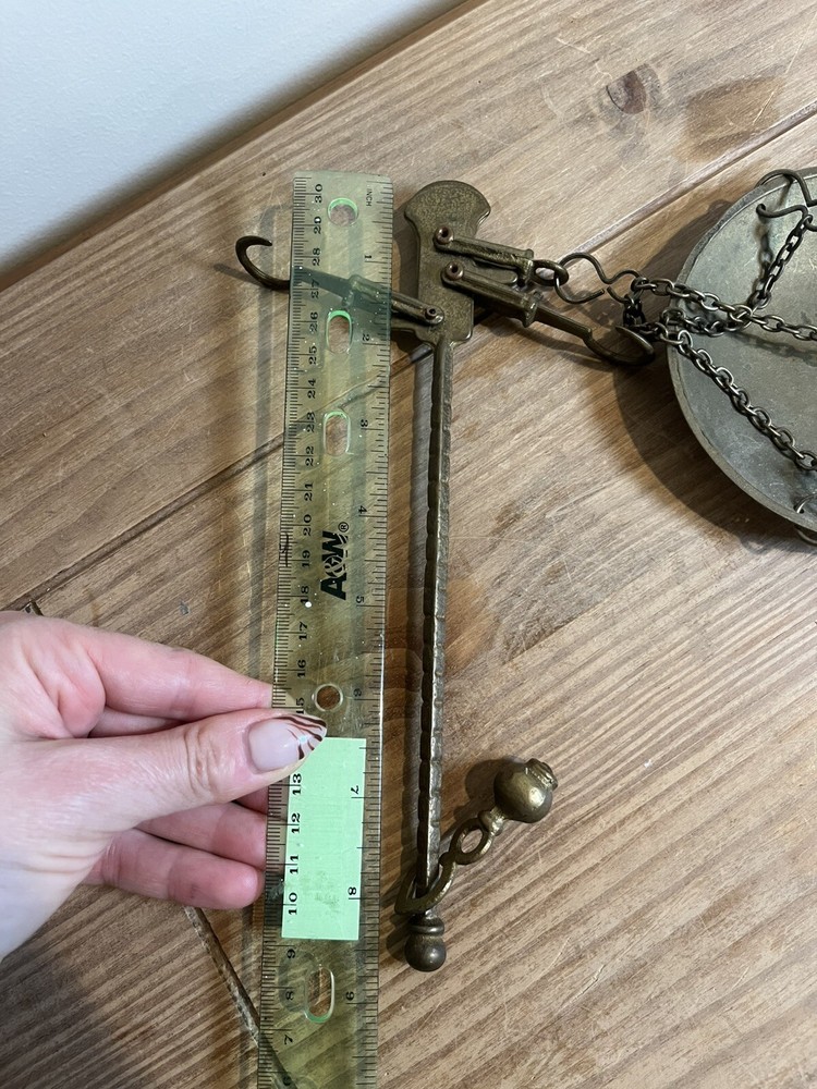 Vintage Solid Brass Hanging Weighing Beam Balance