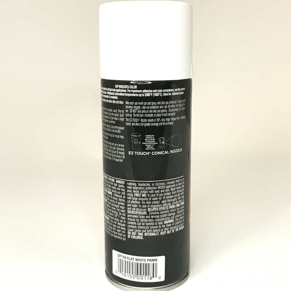 VHT SP118-2 PACK High Temperature Flame Proof FLAT WHITE Header Spray Paint