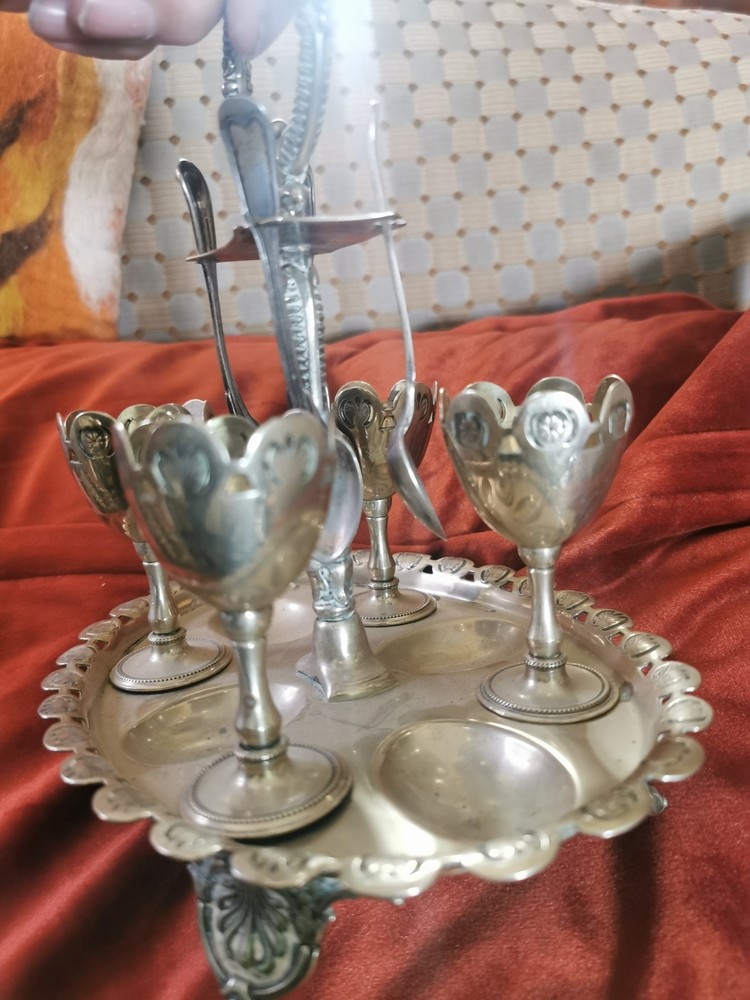 Antique Silver-Plated Victorian Egg Server. A B & Co. Excellent.