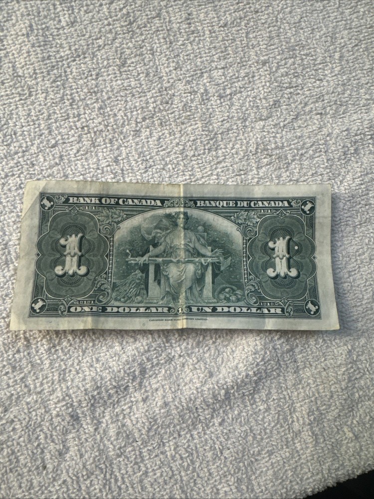 Vintage 1937 Canada One Dollar Banknote
