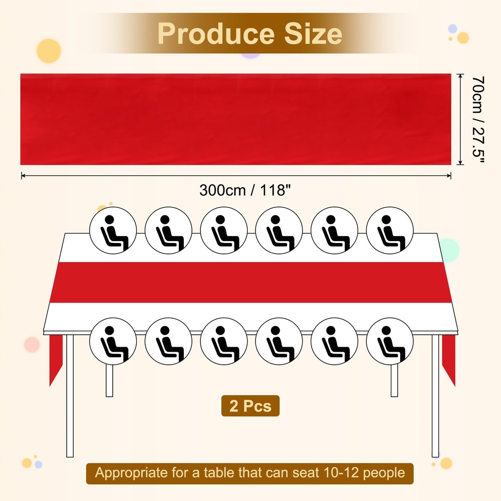 2 Pcs Red Chiffon Table Runner 27.5" x 118" Romantic Table Runner