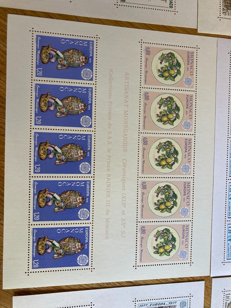 Monaco 9 diff blocks between 1974-1982 cat £ 497 all mnh stamps