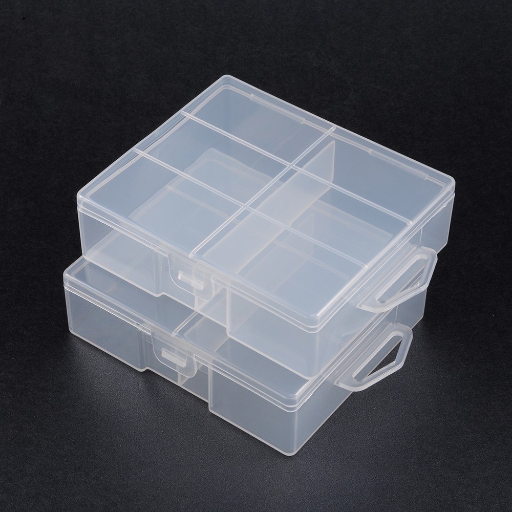 2Pack Portable Power Supply Storage Box Holder Container Transparent for AA