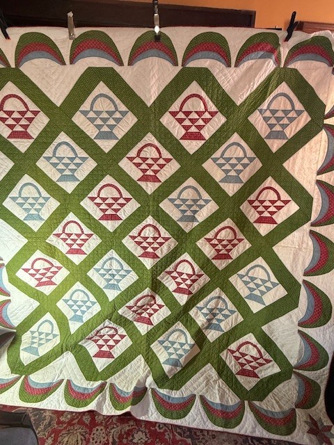 Glorious 19Th Century Basket Quilt