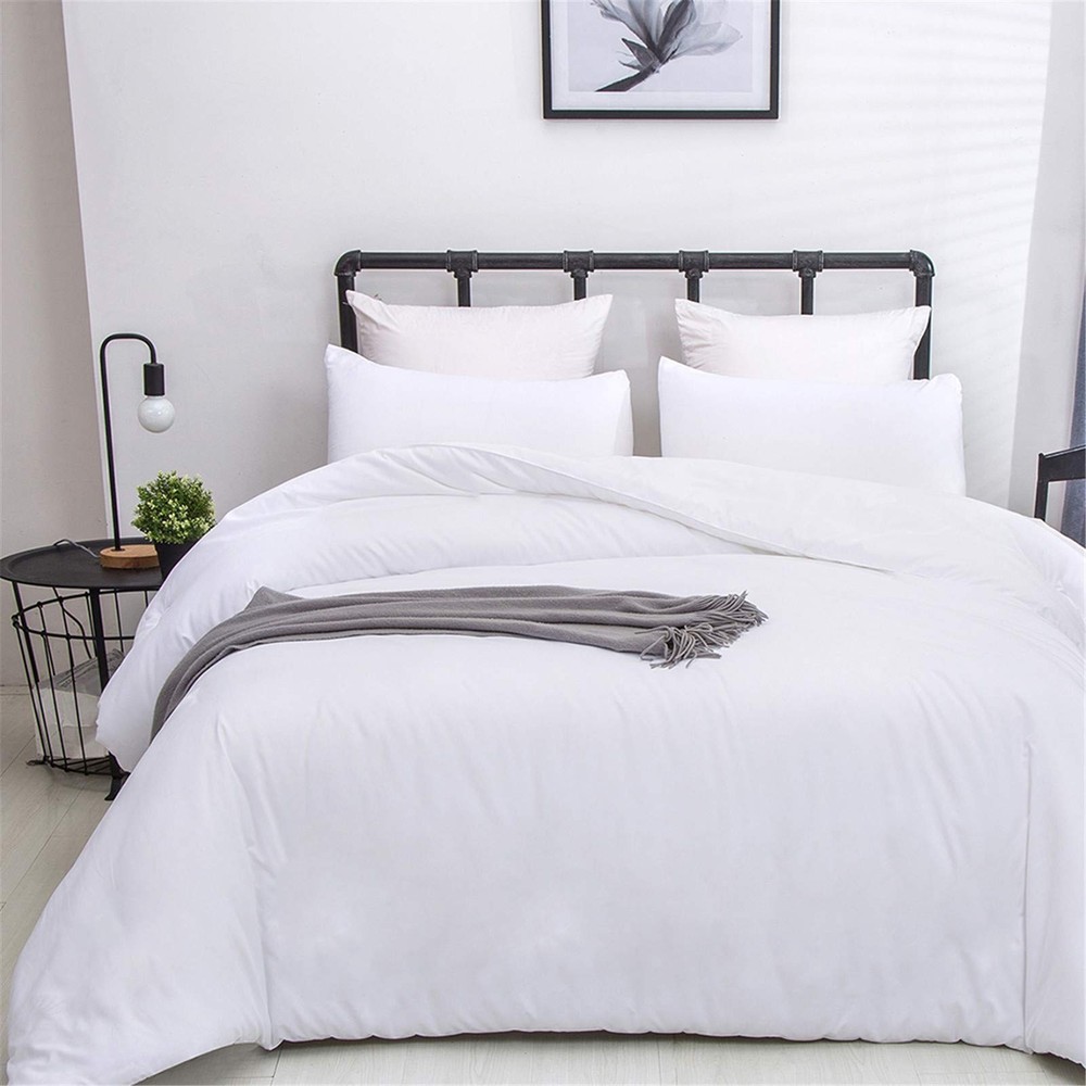 Luxlovery White Comforter Set Queen White Bedding Comforter Set Bed Sets Soli...