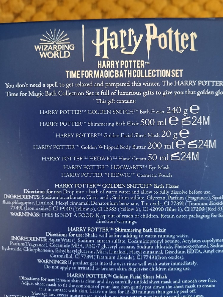 Harry Potter Gift Bundle, Bath collection set, Box, Makeup, Backpack.