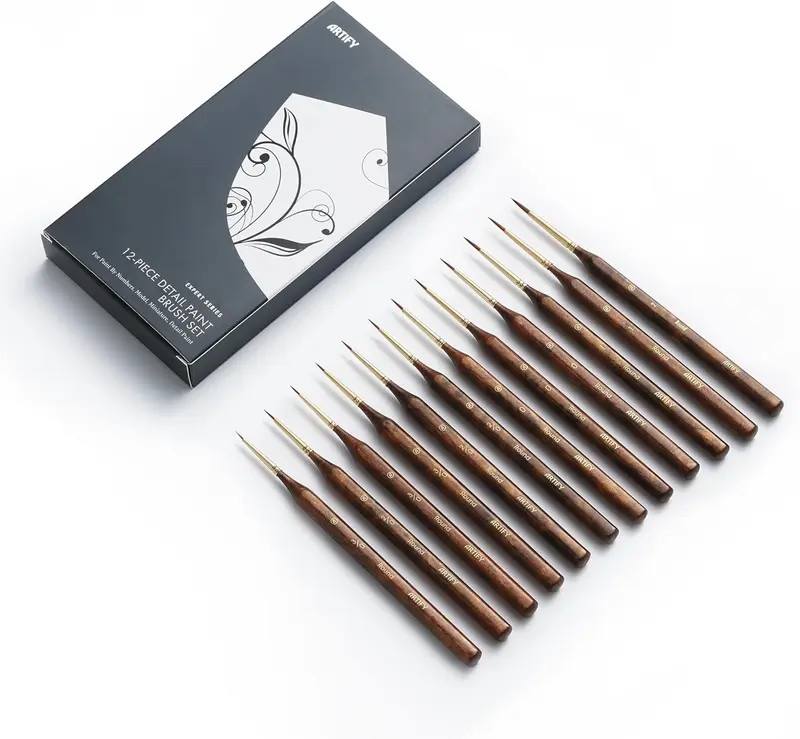 Artify 12/10Pcs Fine Detail Brushes with Multiple Same Sizes
