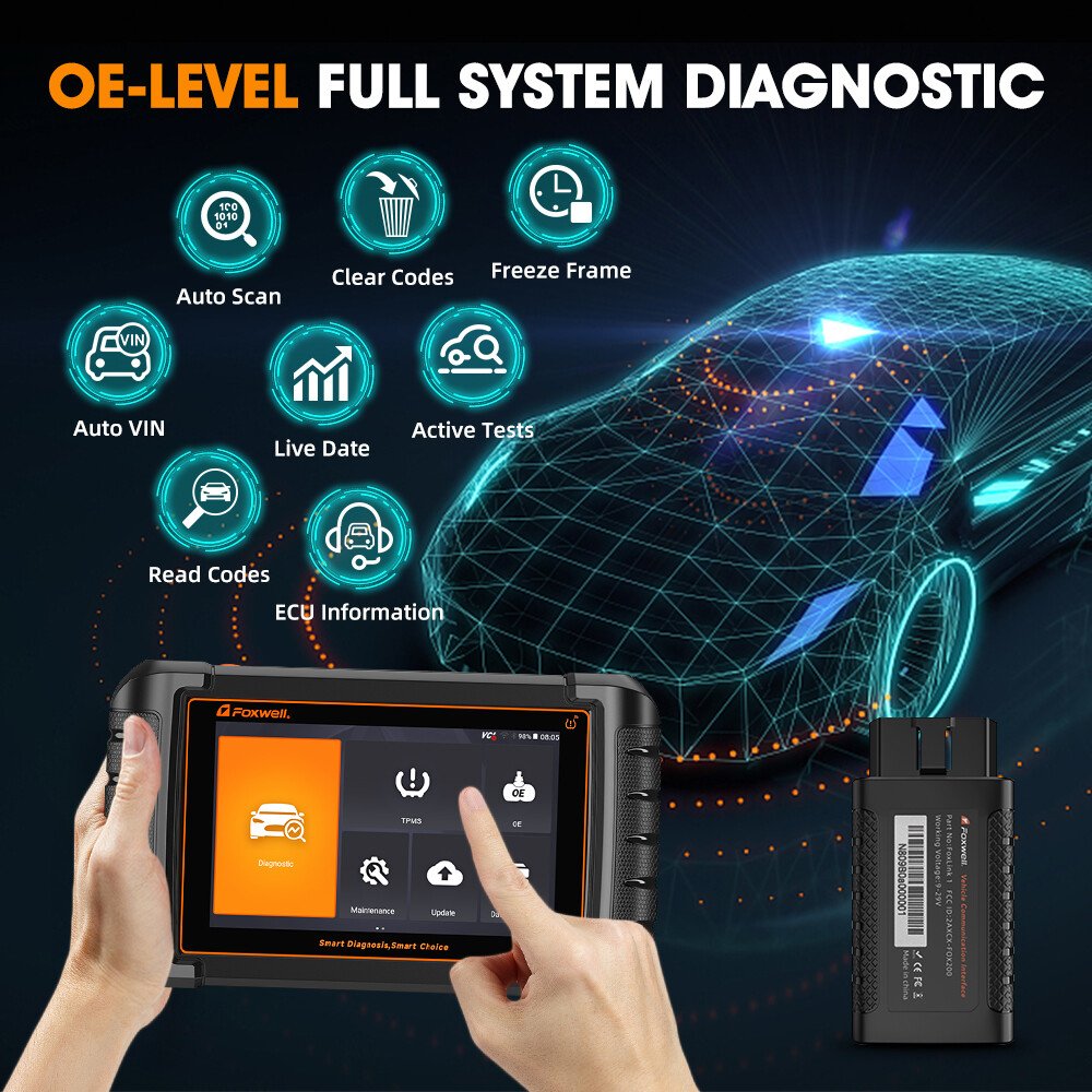 Foxwell NT809TS Bidirectional Car OBD2 Scanner Diagnostic Tool TPMS programming