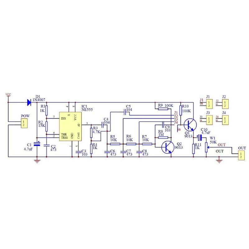 NE555 Waveform Generator Multi-Channel Module Triangle Wave Sawtooth DIY 2 Pin