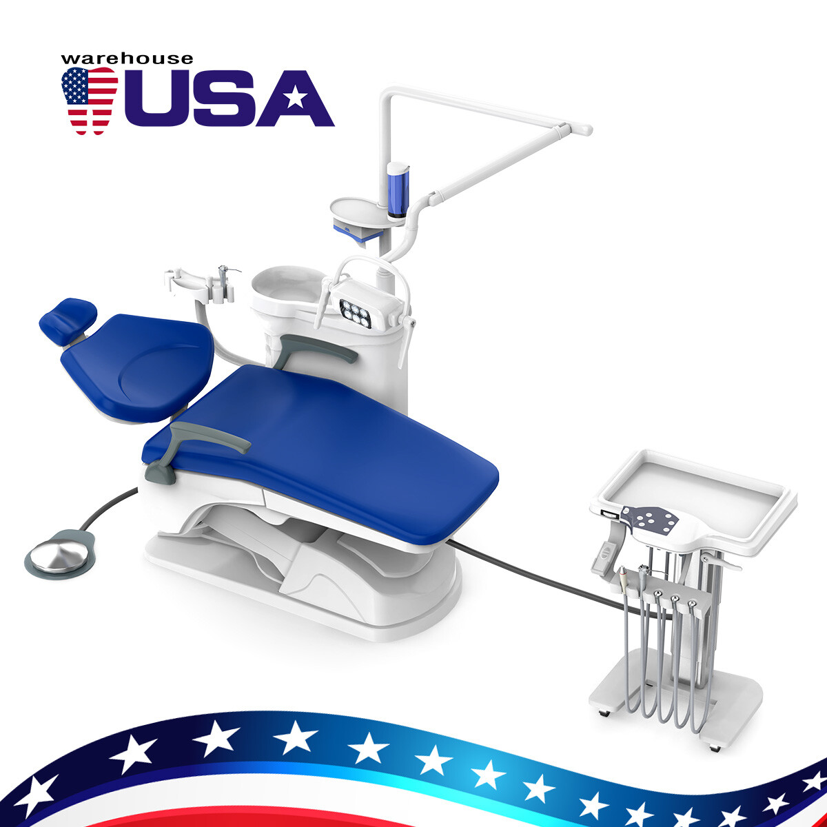 Dental Unit Chair Controlled DC Motor PU Leather/Delivery Unit Air Compressor 4H