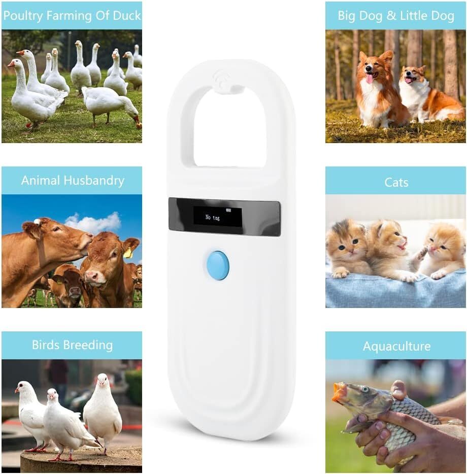 Microchip Reader Rechargeable Pet RFID EMID Micro Chip Reader Scanner 134.2kH...