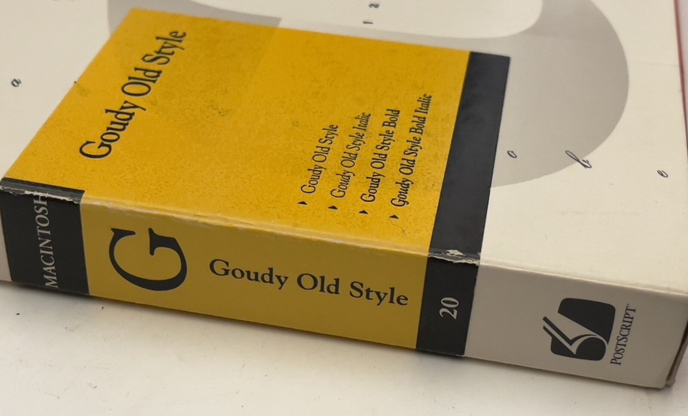 Adobe Type Library Macintosh Diskette Goudy Old Style Type 1 Postscript