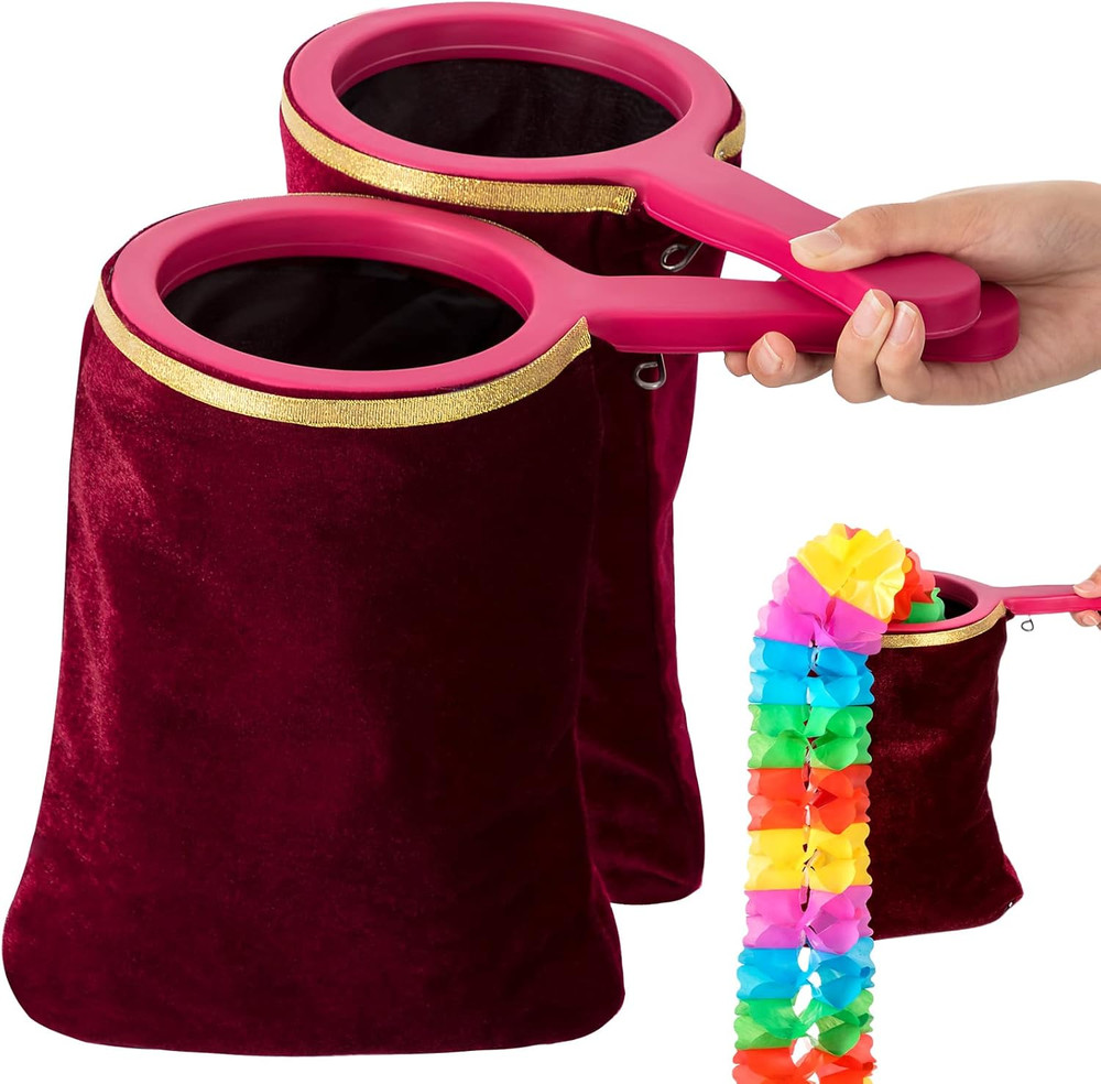 2 Pcs Magic Change Bag Trick Magic Props with Zipper Twisting Handle Make Things