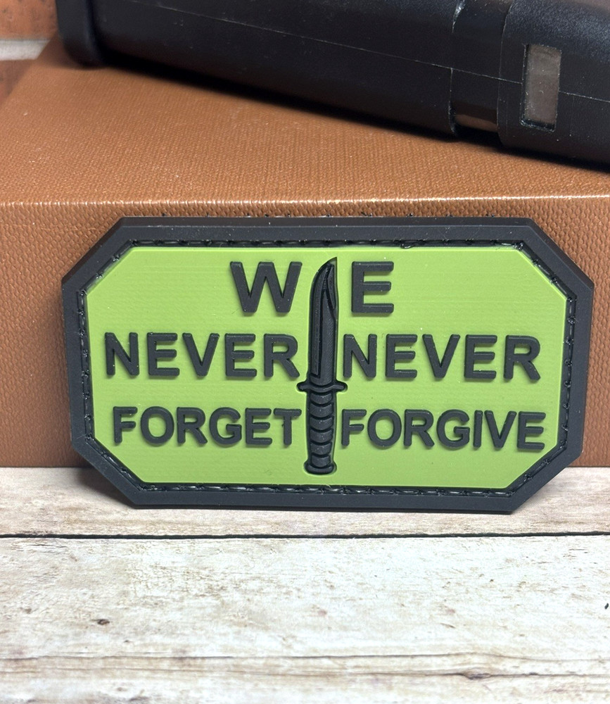 PVC Tactical Patch - Never Forget Never Forgive Patch -  Morale Knife Patch