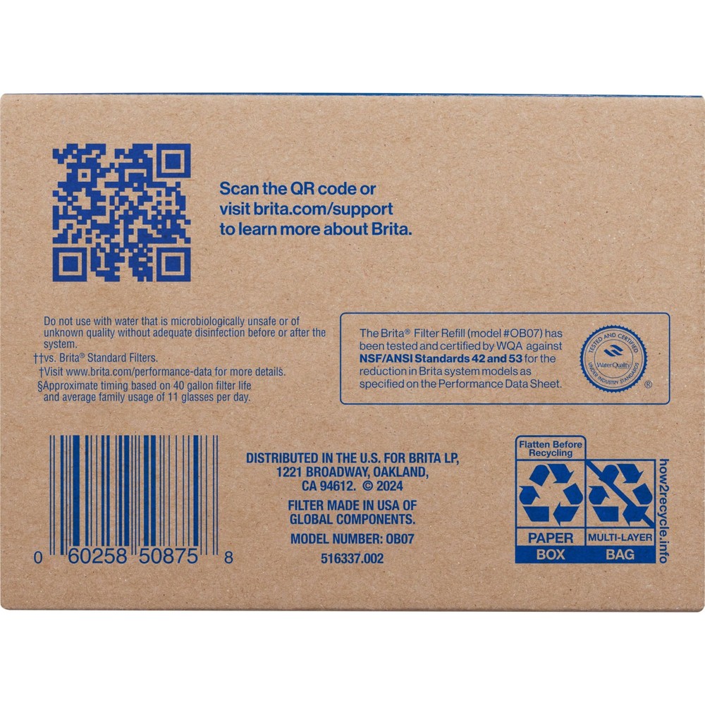 Brita Refillable Water Filter Refill Packs for Pitchers and 6 Refills
