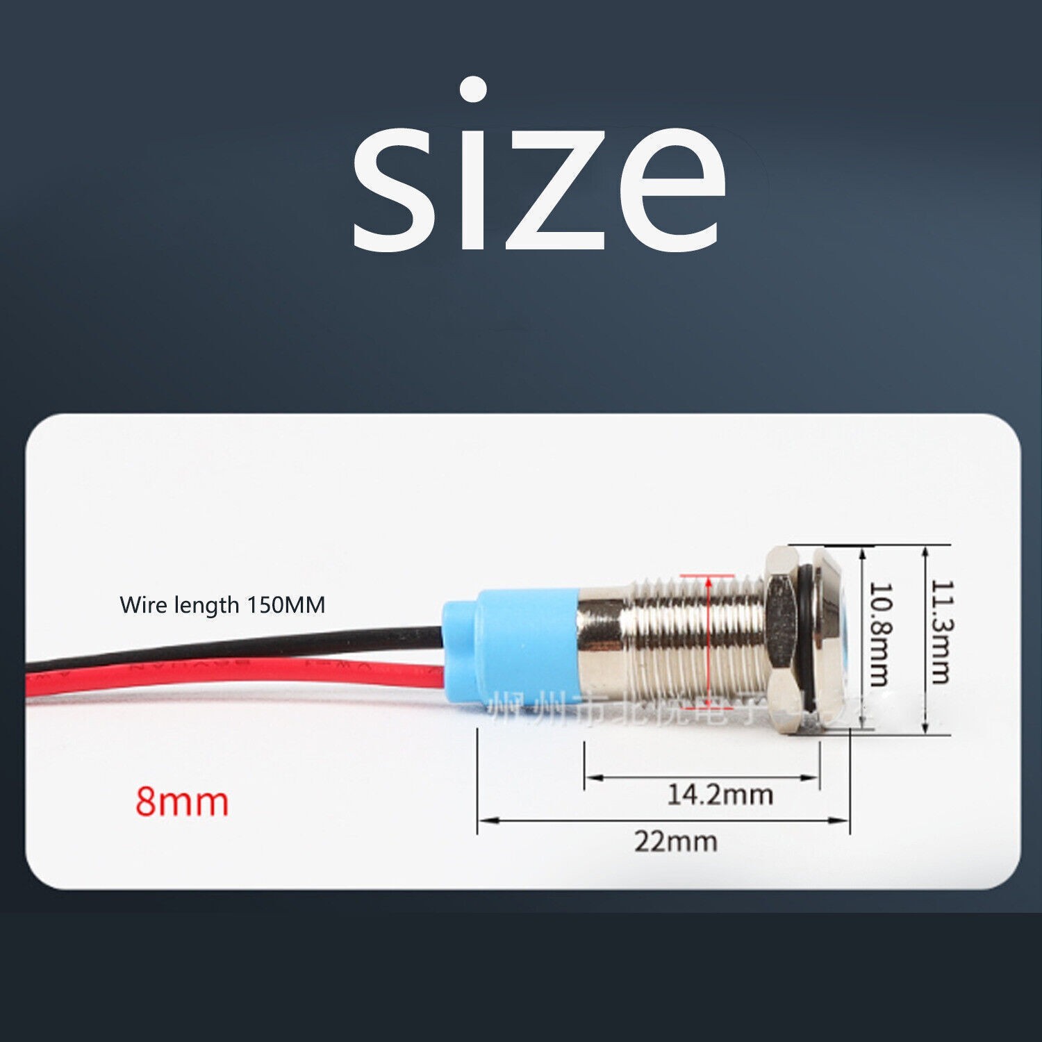 5X Car Boat Indicator Light 12V 8mm LED Pilot Dash Dashboard Panel Warning Lamp