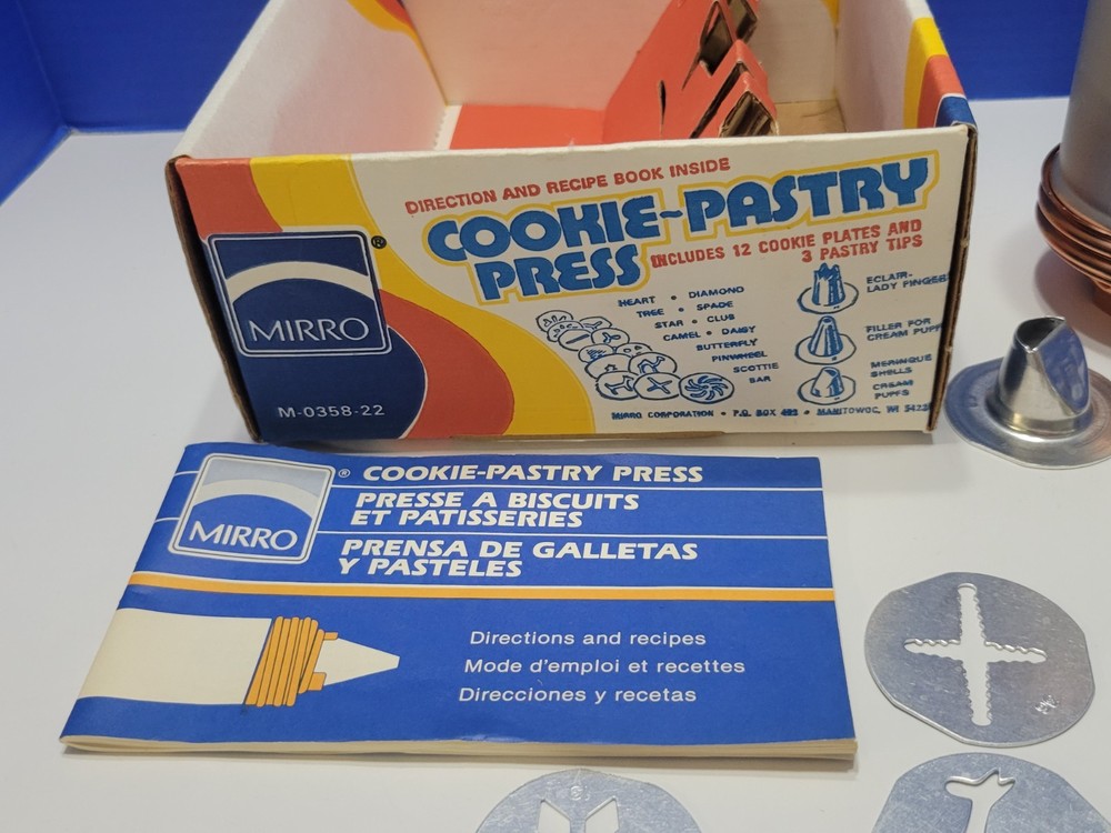 Vintage Mirro Cookie Press in Original Box