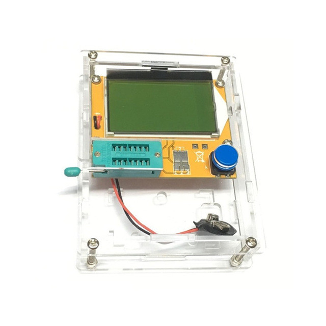 LCR-T4 Mega428 Backlit Component Tester ESR Meter Kit LCD Display With Case DIY