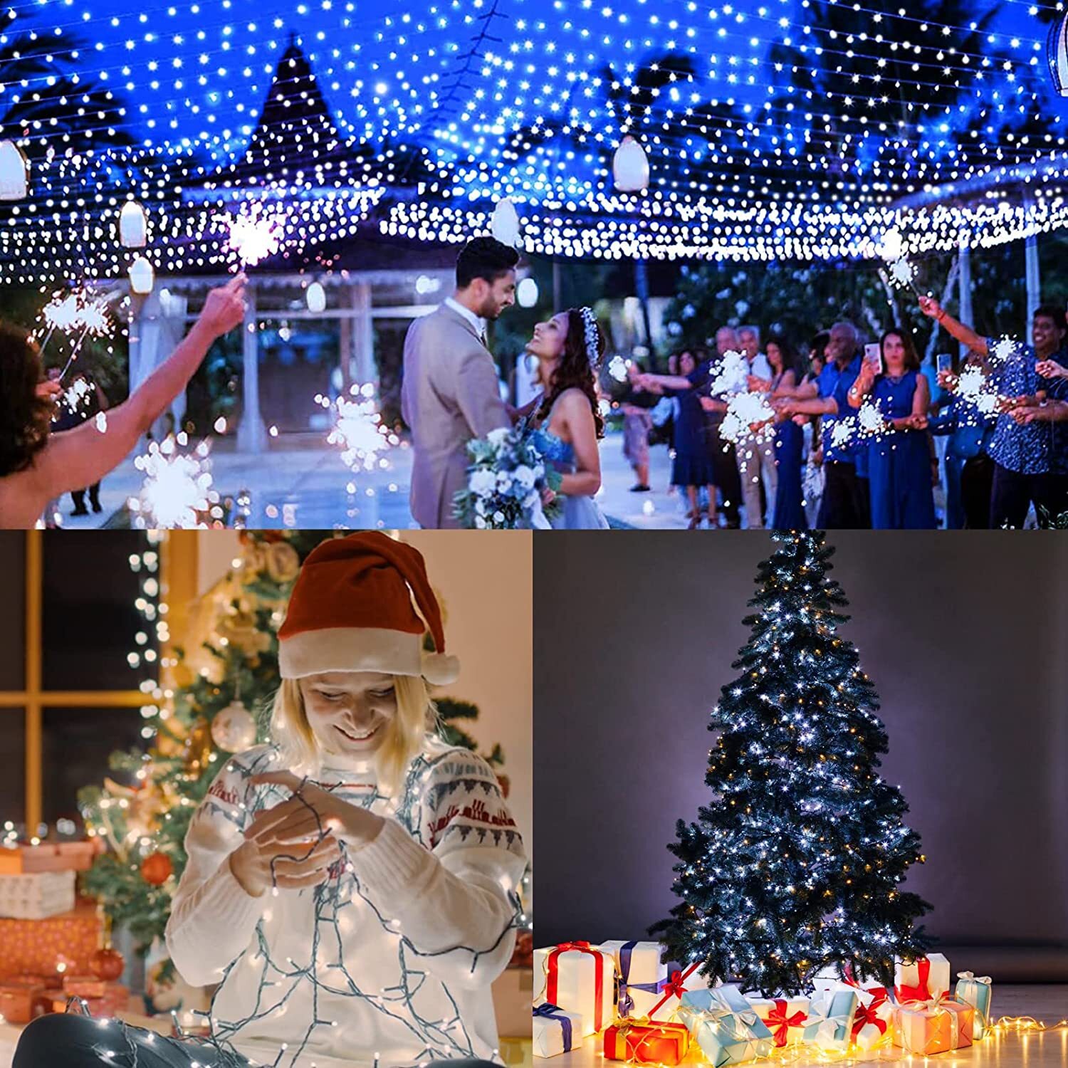 Solar String Lights Outdoor Waterproof Fairy Party Christmas Lamp Garden Decor